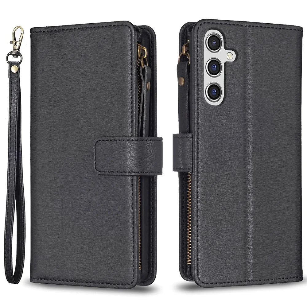 BF Style-19 for Samsung Galaxy A55 5G Phone Case Slim PU Leather Stand Phone Cover Wallet - Black - 1