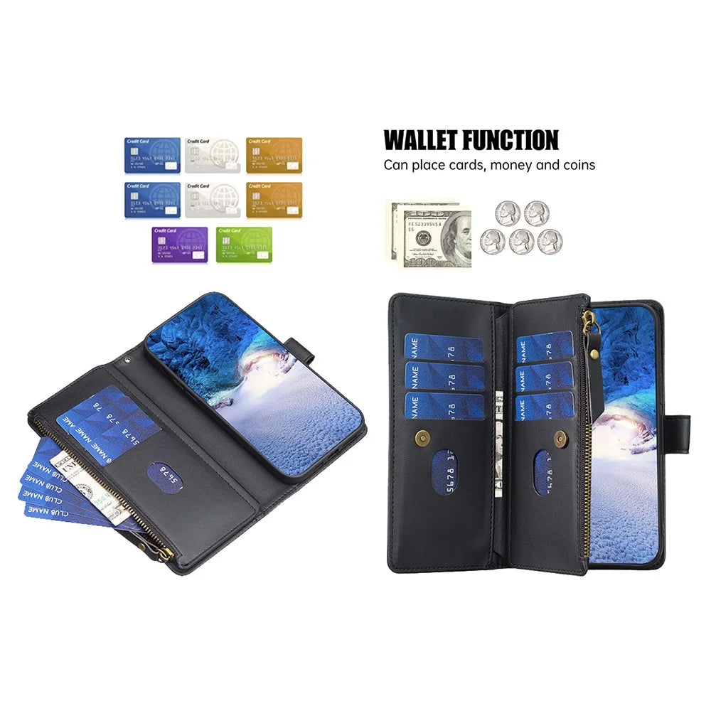 BF Style-19 for Samsung Galaxy A55 5G Phone Case Slim PU Leather Stand Phone Cover Wallet - Black - 3