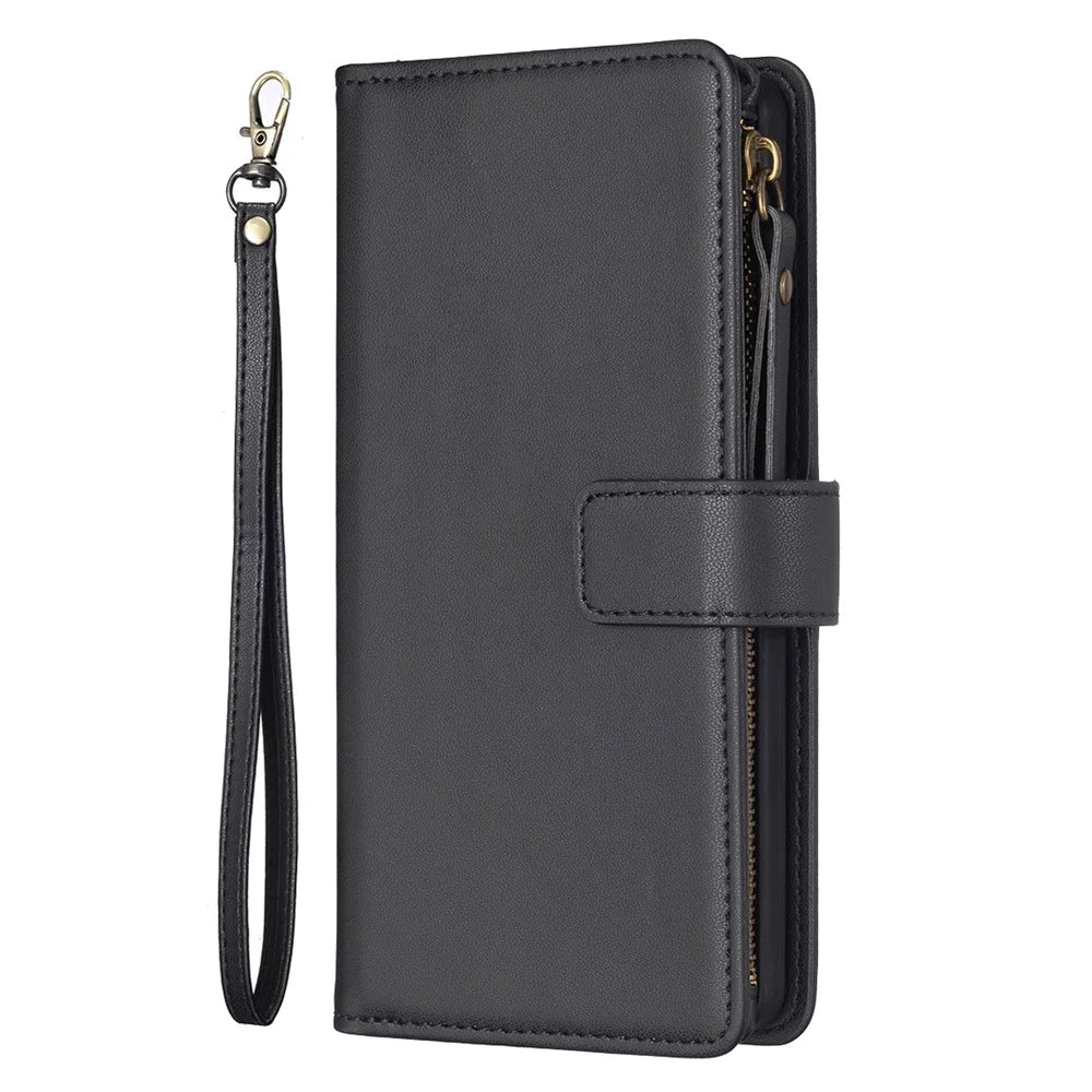 BF Style-19 for Samsung Galaxy A55 5G Phone Case Slim PU Leather Stand Phone Cover Wallet - Black - 6