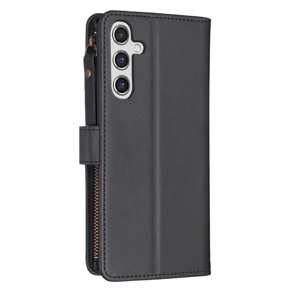 BF Style-19 for Samsung Galaxy A55 5G Phone Case Slim PU Leather Stand Phone Cover Wallet - Black - 7