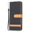 For Samsung Galaxy A55 5G Cell Phone Case Jeans Cloth Splicing Leather Stand Protective Cover - Black - 4
