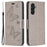 For Samsung Galaxy A55 5G Case Anti-Fall Butterfly Imprinted Leather Mobile Phone Stand Cover - Grey - 1