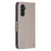 For Samsung Galaxy A55 5G Case Anti-Fall Butterfly Imprinted Leather Mobile Phone Stand Cover - Grey - 4
