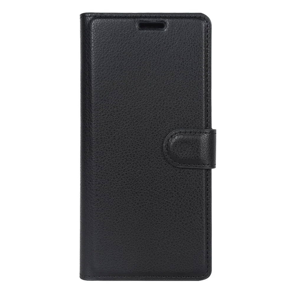 For Samsung Galaxy S24 Ultra Case Litchi Texture Wallet Phone Cover with Stand - Black - 7