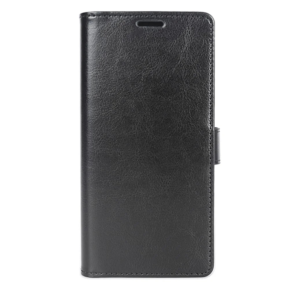 For Samsung Galaxy S24 Ultra Case Crazy Horse Texture Wallet Phone Case PU Leather Flip Cover - Black - 6