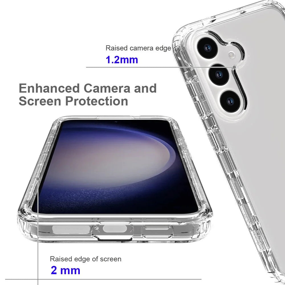 For Samsung Galaxy S24 Gradient Case Anti-Fall Corner Protection Phone Cover with PET Screen Film - Transparent - 3