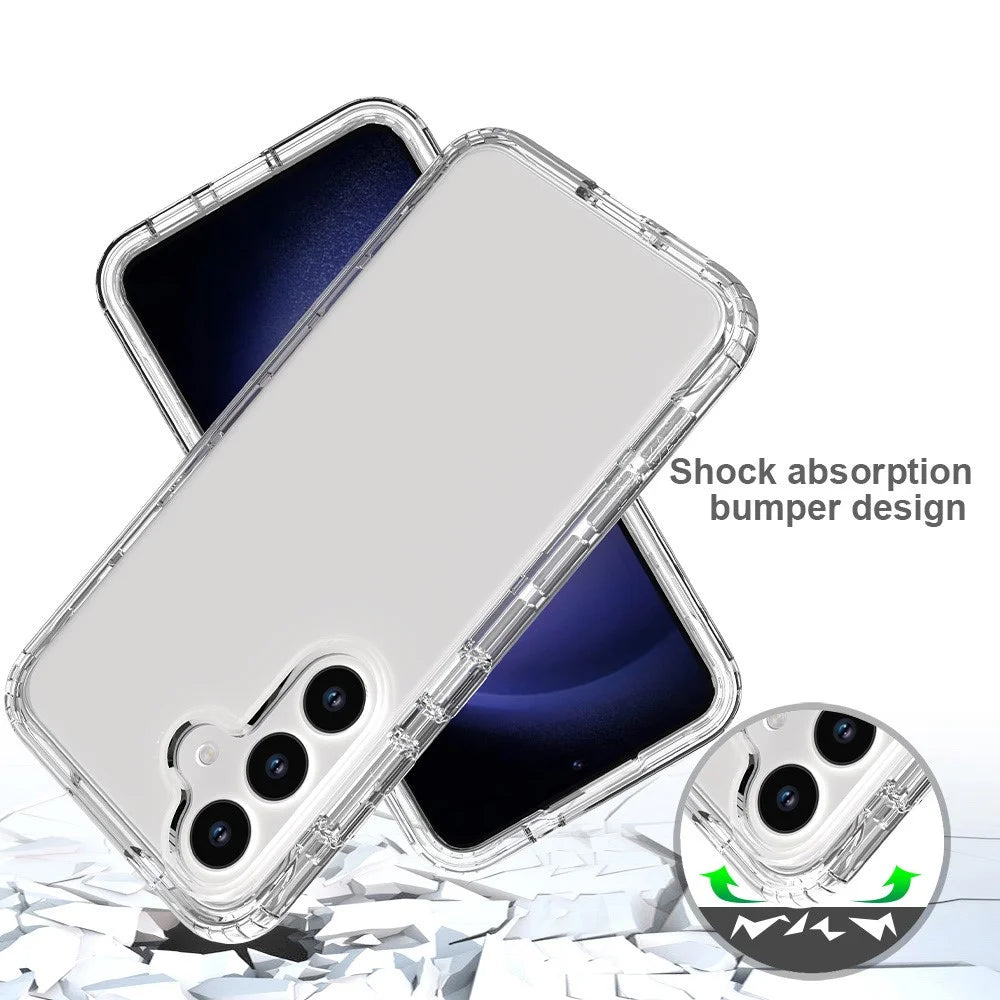 For Samsung Galaxy S24 Gradient Case Anti-Fall Corner Protection Phone Cover with PET Screen Film - Transparent - 5