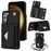 For Samsung Galaxy S24 Cell Phone Case Card Holder Leather+TPU Back Cover with Long Strap - Black - 1