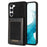 N.BEKUS For Samsung Galaxy S24 Kickstand Card Slots Case RFID Blocking Leather Back Cover - Black - 1