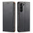 FIERRE SHANN For Samsung Galaxy S24+ Magnetic Case PU Leather+TPU Smart Phone Protector - Black - 1