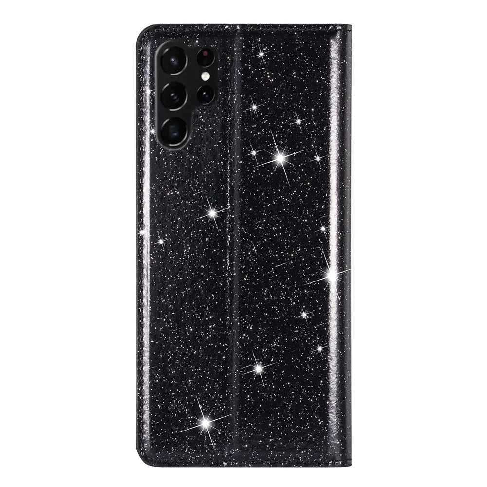 For Samsung Galaxy S24 Ultra Case Card Holder PU Leather Stand Cover - Black - 7