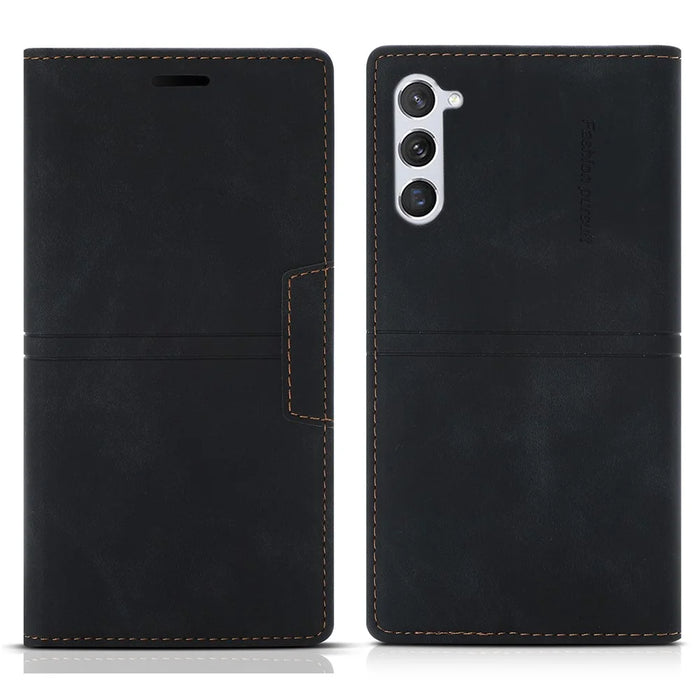 For Samsung Galaxy S24+ Case Wallet PU Leather Stand Phone Cover - Black - 1