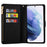 For Samsung Galaxy S24 Ultra Leather Case Zipper Wallet Glittery Phone Cover - Black - 3