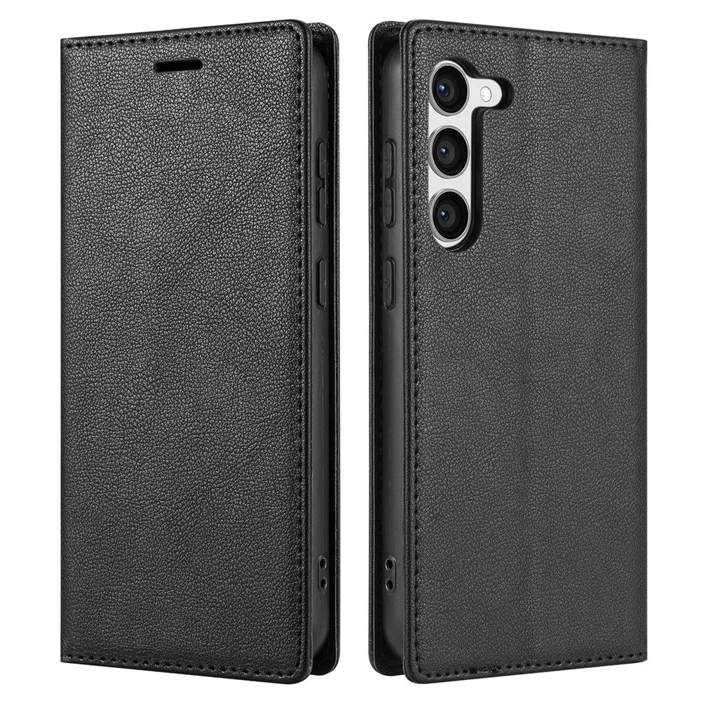 BKS-001 For Samsung Galaxy S24+ Case Anti-drop PU Leather Stand Card Holder Smart Phone Cover - Black - 1