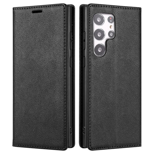 BKS-001 For Samsung Galaxy S24 Ultra Case PU Leather Stand Wallet Phone Protector - Black - 1