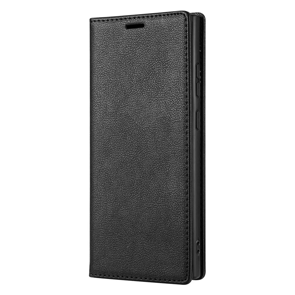 BKS-001 For Samsung Galaxy S24 Ultra Case PU Leather Stand Wallet Phone Protector - Black - 7