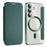 For Samsung Galaxy S24 Clear Case Magnetic Case RFID Blocking Electroplating Phone Cover - Blackish Green - 1