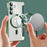 For Samsung Galaxy S24 Clear Case Magnetic Case RFID Blocking Electroplating Phone Cover - Blackish Green - 4