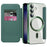 For Samsung Galaxy S24+ Clear Case RFID Blocking Electroplating Phone Case Magnetic Case - Pink - 2