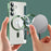 For Samsung Galaxy S24+ Clear Case RFID Blocking Electroplating Phone Case Magnetic Case - Pink - 4