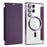 For Samsung Galaxy S24 Ultra Case Magnetic Case Electroplating RFID Blocking Clear Phone Cover - Purple - 1