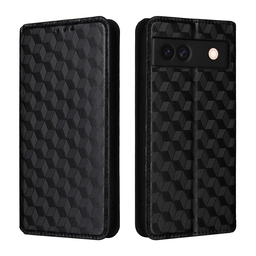 For Google Pixel 8a Cell Phone Cover PU Leather+TPU Wallet Mobile Phone Case - Black - 1