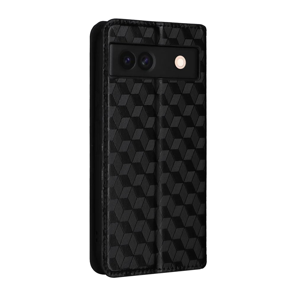 For Google Pixel 8a Cell Phone Cover PU Leather+TPU Wallet Mobile Phone Case - Black - 7