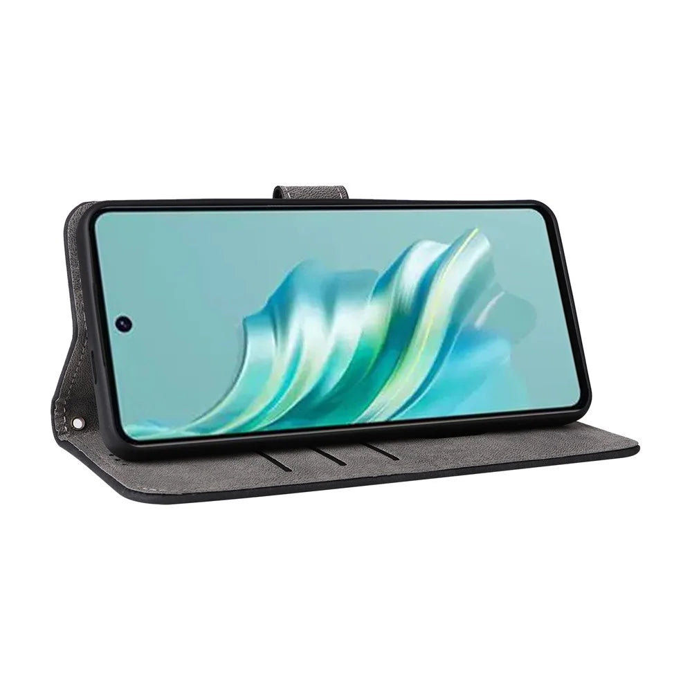 For TECNO Spark 20 KJ5 / Infinix Smart 8 Plus X6526 Case RFID Blocking PU Leather Wallet Phone Cover with Strap - Black - 3