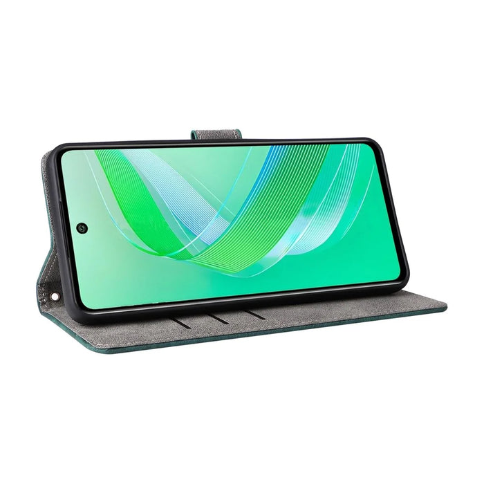 For Infinix Smart 8 4G X6525 / Smart 8 HD 4G Cell Phone Case RFID Blocking Leather Anti-Scratch Cover - Green - 3