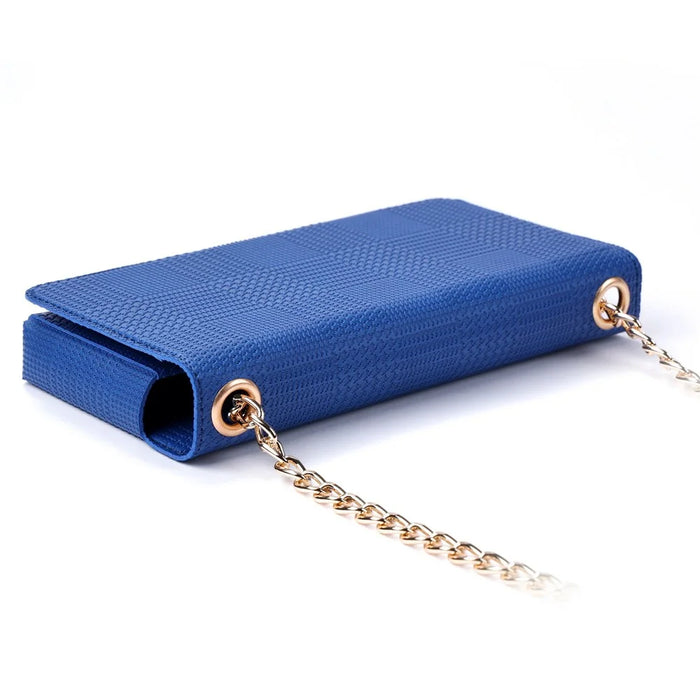 VILI GHE Series Phone Case Crossbody Chain Shoulder Strap Leather Phone Bag Wallet (REACH Certification) - Blue - 4