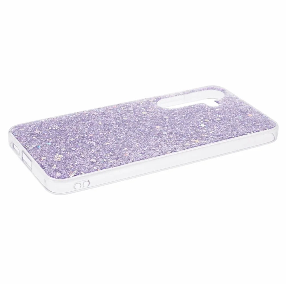 For Samsung Galaxy S24+ Case Anti-scratch Glittery Phone TPU Cover - Purple - 5