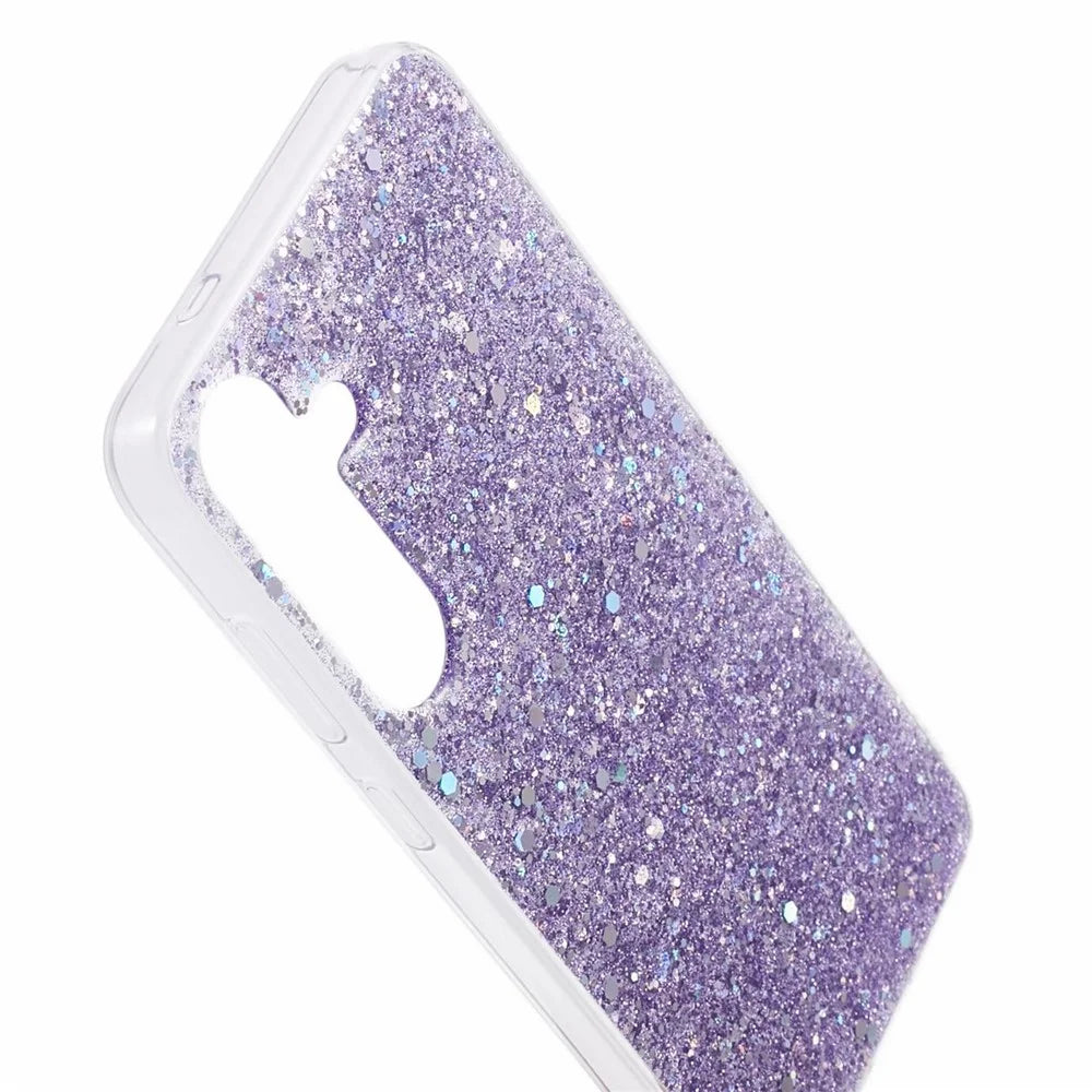 For Samsung Galaxy S24+ Case Anti-scratch Glittery Phone TPU Cover - Purple - 6