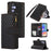 For Samsung Galaxy A05s 4G Case Zipper Leather Rhombus Grid Imprinted Phone Protector - Black - 1