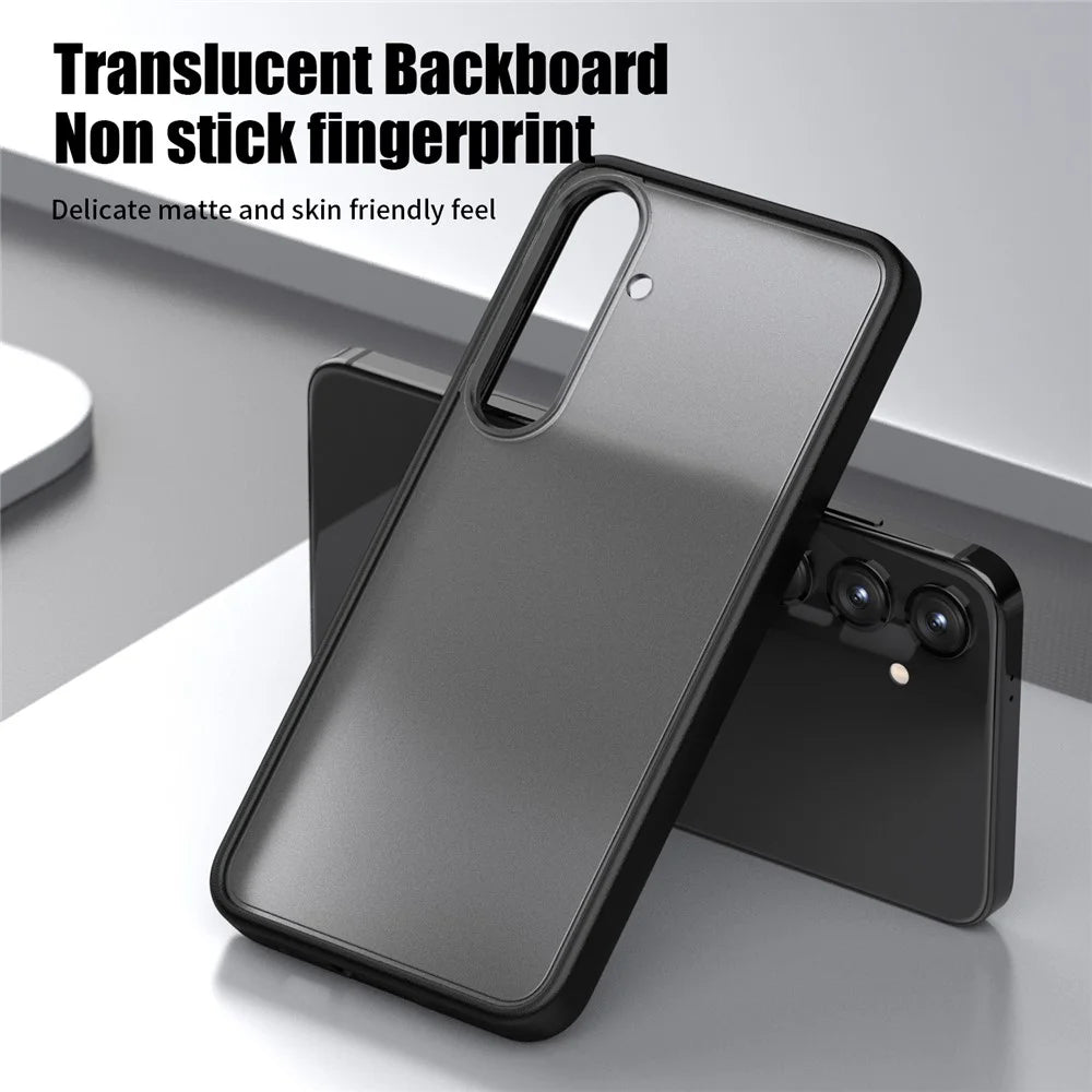 Magic Series for Samsung Galaxy S24+ Cell Phone Case Shockproof Translucent Matte TPU+PC Back Cover - Black - 2