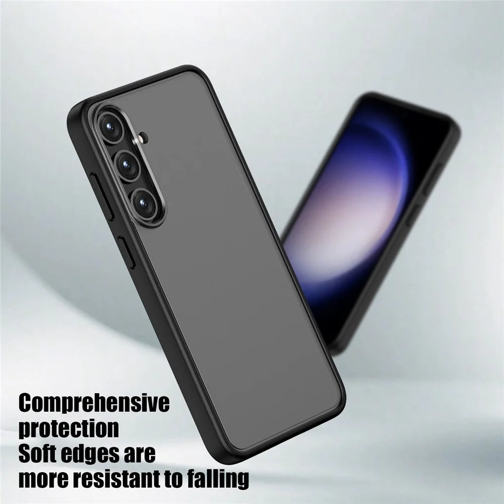 Magic Series for Samsung Galaxy S24+ Cell Phone Case Shockproof Translucent Matte TPU+PC Back Cover - Black - 3