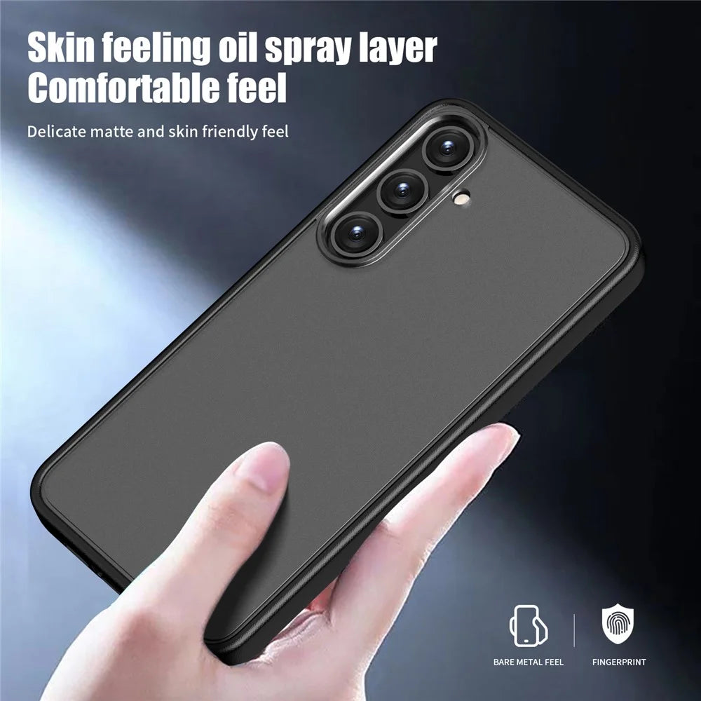 Magic Series for Samsung Galaxy S24+ Cell Phone Case Shockproof Translucent Matte TPU+PC Back Cover - Black - 4