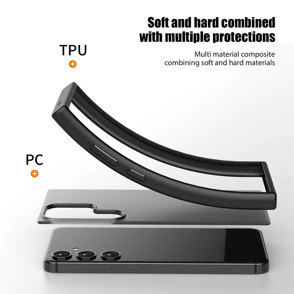 Magic Series for Samsung Galaxy S24+ Cell Phone Case Shockproof Translucent Matte TPU+PC Back Cover - Black - 5