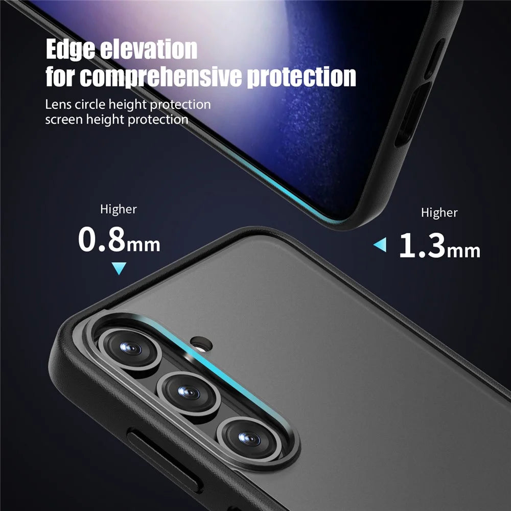 Magic Series for Samsung Galaxy S24+ Cell Phone Case Shockproof Translucent Matte TPU+PC Back Cover - Black - 6