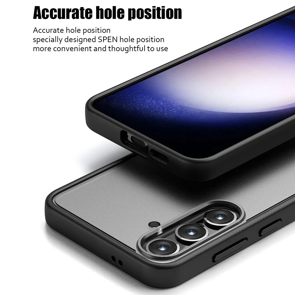 Magic Series for Samsung Galaxy S24+ Cell Phone Case Shockproof Translucent Matte TPU+PC Back Cover - Black - 7