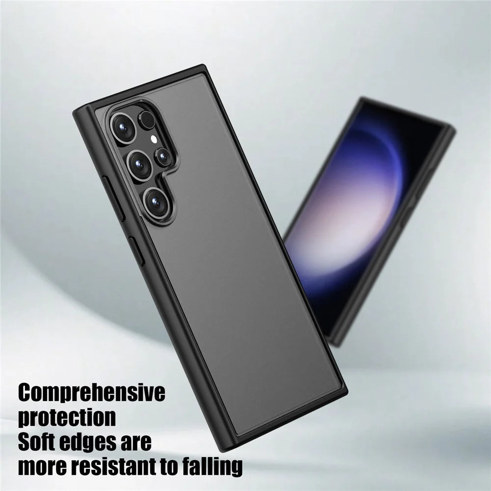 Magic Series for Samsung Galaxy S24 Ultra Case Drop-proof Matte TPU+PC Phone Guard Cover - Black - 3