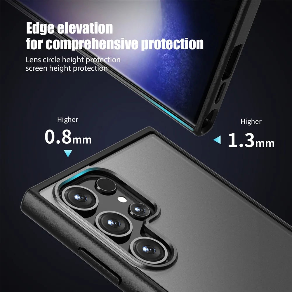 Magic Series for Samsung Galaxy S24 Ultra Case Drop-proof Matte TPU+PC Phone Guard Cover - Black - 6