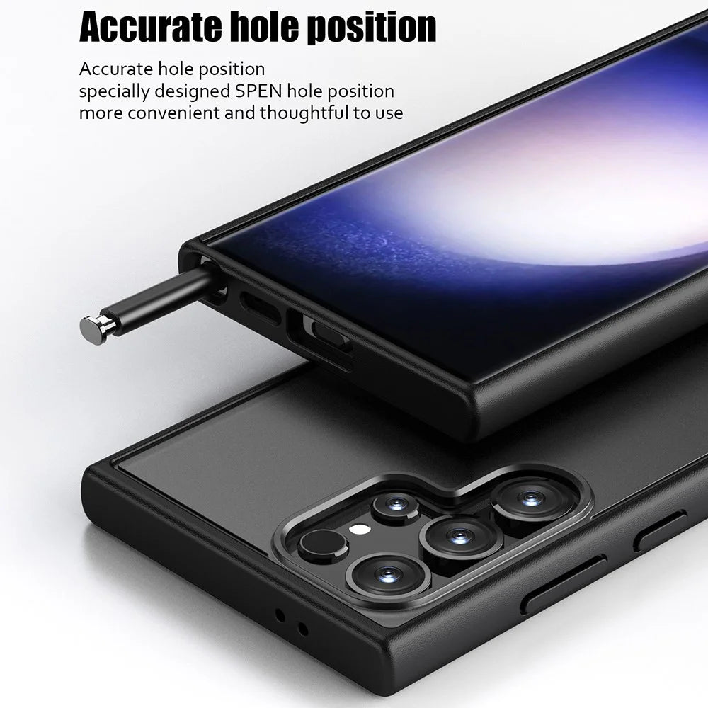 Magic Series for Samsung Galaxy S24 Ultra Case Drop-proof Matte TPU+PC Phone Guard Cover - Black - 7