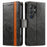 For Samsung Galaxy S24 Ultra Phone Cases CASENEO PU Leather Cover Stand with RFID Blocking Wallet - Black - 1