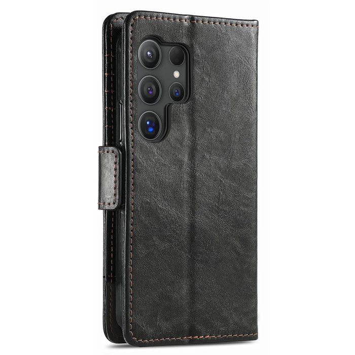 For Samsung Galaxy S24 Ultra Phone Cases CASENEO PU Leather Cover Stand with RFID Blocking Wallet - Black - 7