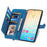 For Samsung Galaxy S24+ Zipper Wallet Case with Strap Flower Imprint PU Leather Phone Cover - Blue - 2