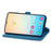 For Samsung Galaxy S24+ Zipper Wallet Case with Strap Flower Imprint PU Leather Phone Cover - Blue - 3