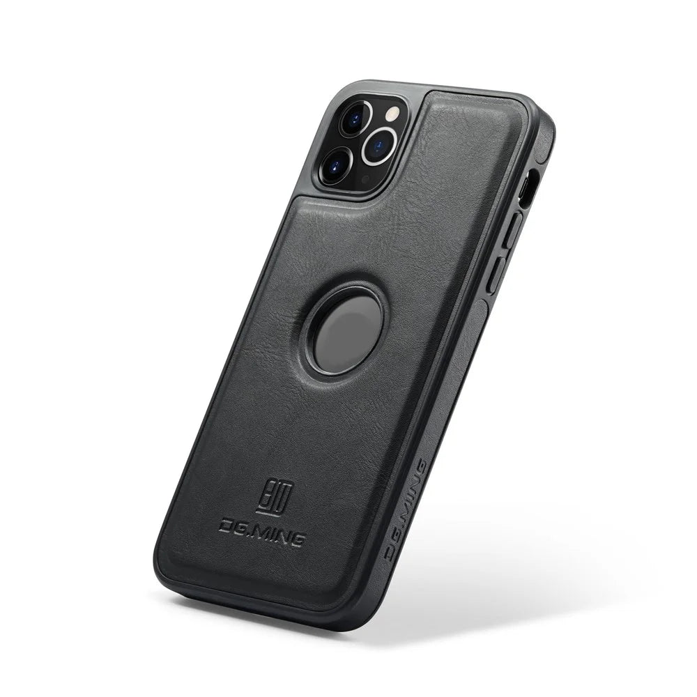 DG.MING For iPhone 11 Pro Max Case Leather Coating Phone Cover Wireless Charging - Black - 4
