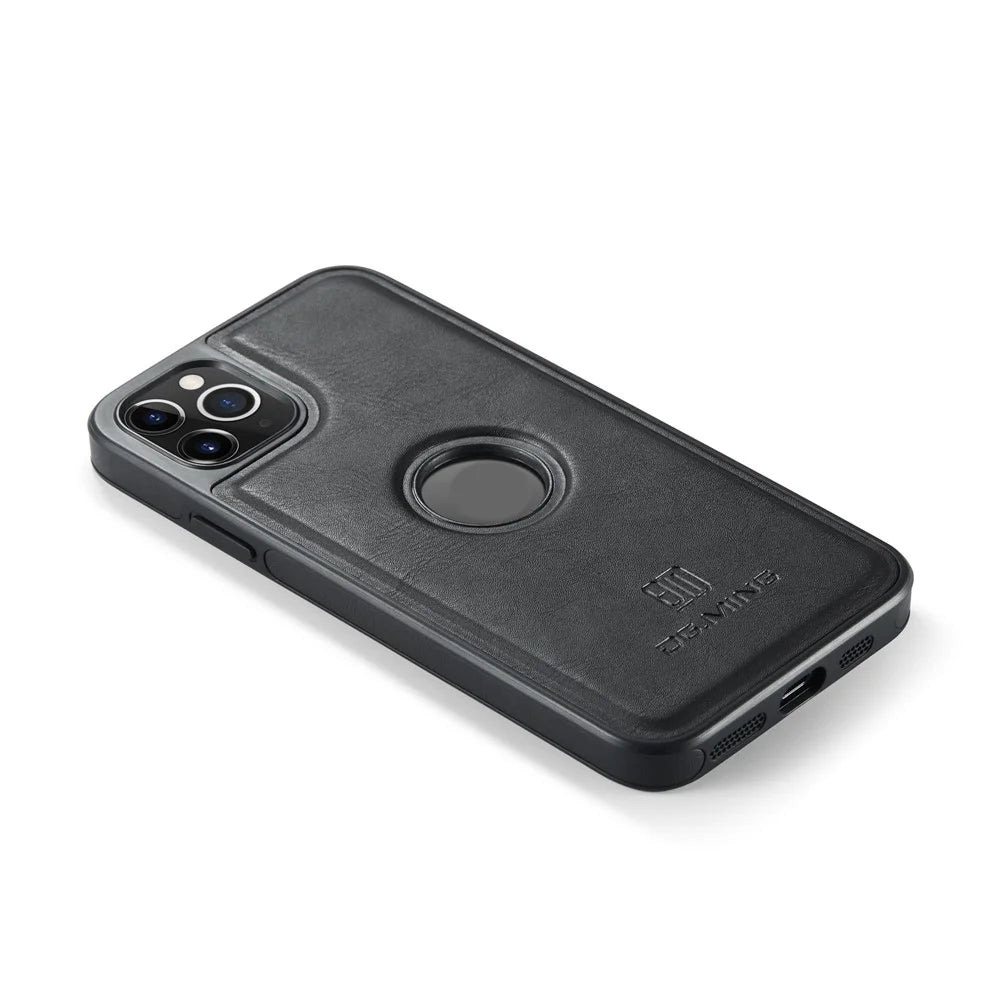 DG.MING For iPhone 11 Pro Max Case Leather Coating Phone Cover Wireless Charging - Black - 5