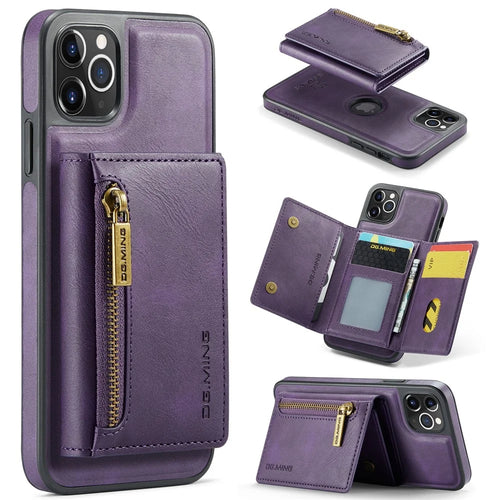DG.MING M5 Series For iPhone 11 Pro Max Leather Case Detachable Magnetic Wallet - Purple - 1