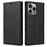 BKS-001 For iPhone 14 Pro Max Magnetic Case PU Leather Phone Stand Cover - Black - 1